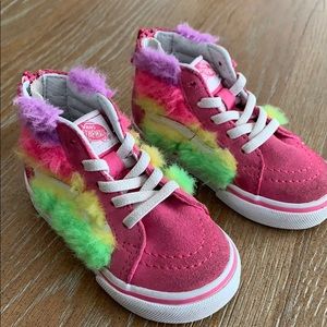 Vans pink high tops toddler size 5